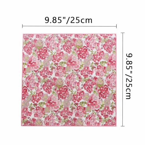 Image of Floral Pocket Squares for Men with Holder Printed Flower Mens Handkerchief Cotton Suit Pocket Hanky for Wedding