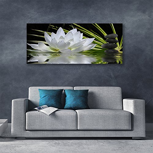 Impression sur Toile 125x50cm Tulup Fleur Pierres Eau - 4