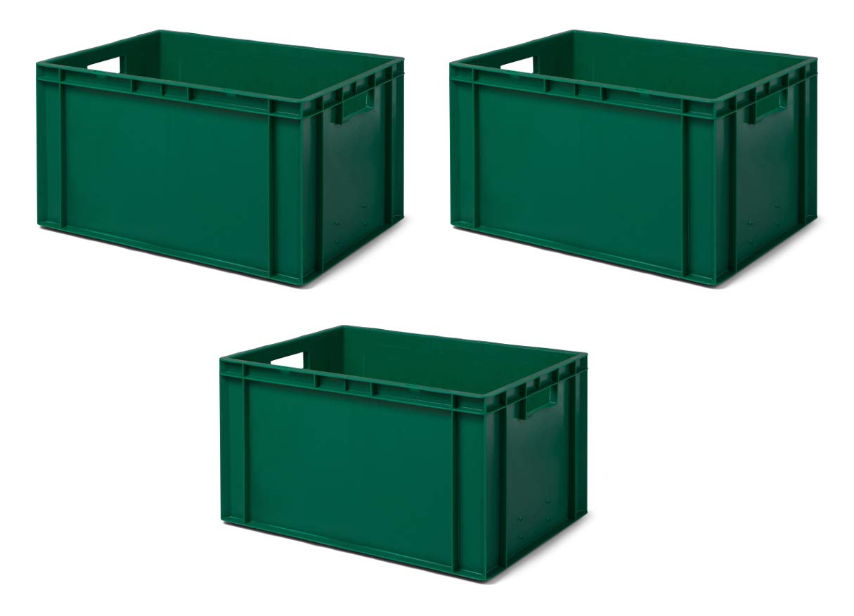 1a-TopStore 3x Transport-Stapelkasten - 61 Liter Blau Aus PP Lebensmittelecht