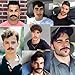 Fake Mustache Natural Realistic 100% Human Hair Fake Beard Handmade Invisible Lace Fake Facial Hair for Entertainment/Drama/Parties/Cosplay/Halloween (Brown Fake Beard 2-2)