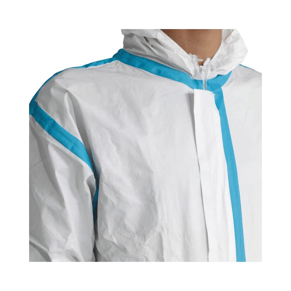 Tuta di Protezione Cat. III Livello 2 Tipo 3,4,5,6 Non Sterile, Monouso, Zip, Cappuccio (170)