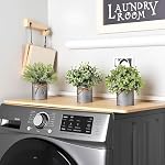 Mkono Mini Faux plantes dans la ferme pots métalliques galvanisés Table centrale Rustic Home Decor, 3 Pack Poté plantes artificielles Faux Eucalyptus pour plateau intérieur salle à manger Bureau