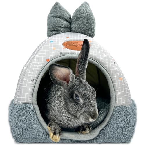 XMPEKO Cama y escondite de conejillo de indias, suave y cálida casa de cama para animales pequeños, hámster, hurón, conejo, chinchilla, erizo