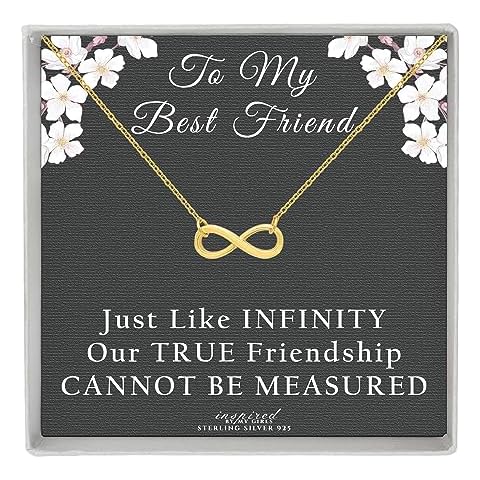 Sterling Silver Best Friend Infinity Necklace Friendship Gift for Women - Yellow Gold Cover
