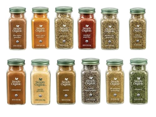 Simply Organics Herbs and Spices Assorted Variety Gift Set Glass