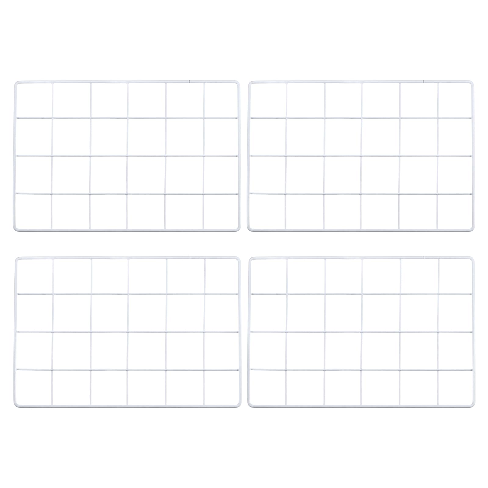 PATIKIL 12x8 Inch Wall Grid Panel, 4 Pcs Metal Wire Photo Wall Decorative Grid for Photo Display Hanging Picture Memo Home Decorations, White