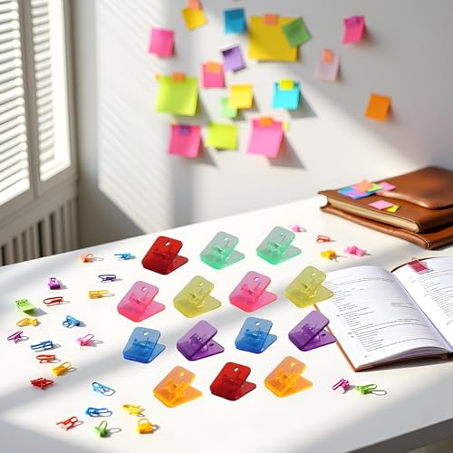 10 transparente Binder-Clips, multifunktionale Papierklemmen und Halter für Büro, Rechnungen, Ordner