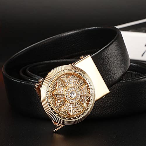 Men's Ratchet Dress Belt with Fashion Shiny Automatic Buckle,Adjustable Business Casual Belt3
