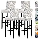 4PCS Jacquard Bar Chair Stool Covers,Counter Stool Pub Chair Slipcover Stretch Removable Washable Ve