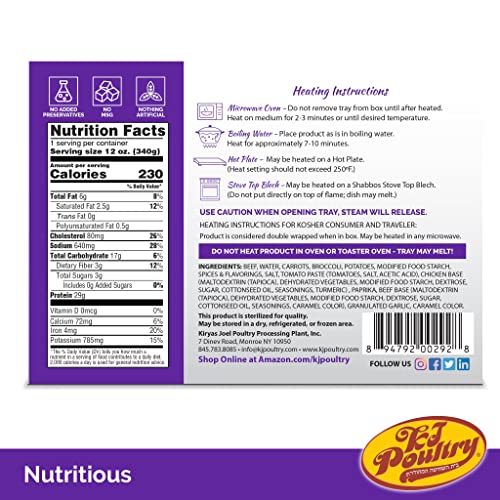 Kosher For Passover Gluten Free Food, Beef Goulash Stew With Vegetables (3 Pack) Mre Meat Meals Ready To Eat, Prepared Entree Fully Cooked, Shelf Stable Microwave Dinner, Travel #TOP4