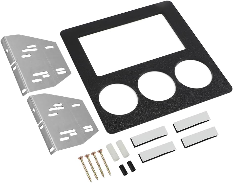 AUTOVIC Double DIN Installation Kit Din Trim Bezel Kit Black for 1987 1988 1989 Ford Mustang HVAC Controls