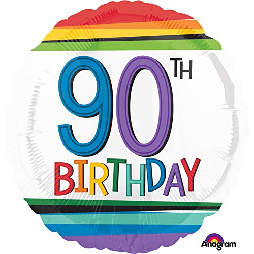 Ballon Anniversaire 90 ans Arc-en-Ciel Amscan International 3444001 pour célébrer une vie