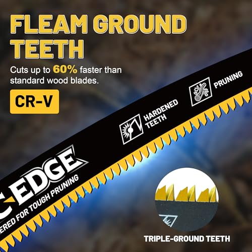Image of TOLESA 12in. Japanese Teeth Reciprocating Saw Blade, Arc Edge Wood Pruning Saw Blades 6TPI for Tree Trimming, Wood Cutting, Durable & Sharp, 3 Pieces