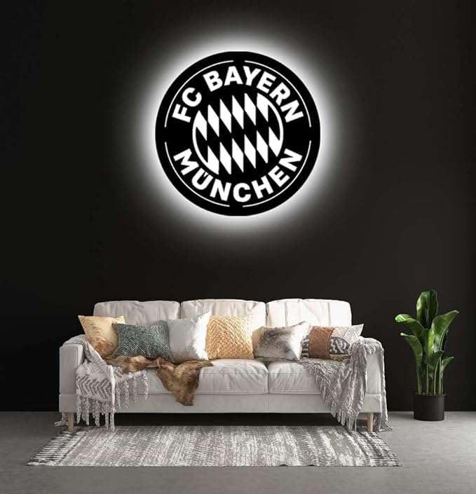 Aesthetic casa 3D FC Bayern Led Multicolor Backlight Wooden Wall Art Lamp for Bedroom & Living Room (12x12 inch)-image-33