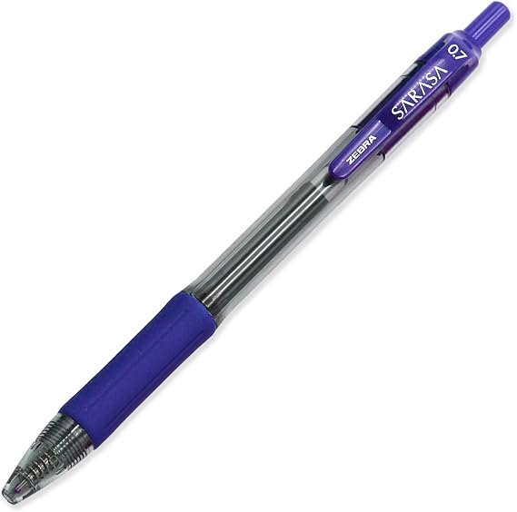 Zebra Sarasa Pen - Retractable Gel Ink Rollerball Pens - 0.7mm Nib - In Envelope Gift Packaging - Pack of 16 (Blue)