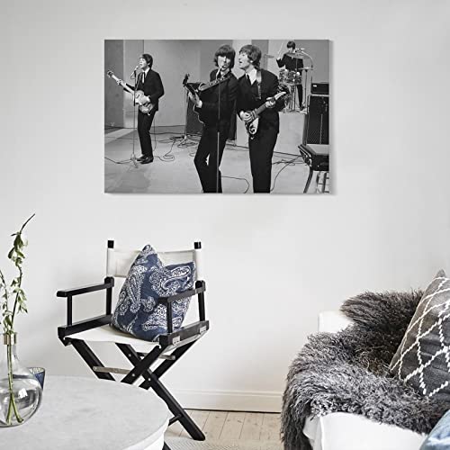 JMUNG Poster décoratif sur toile The Beatles chantant en noir et blanc – Décoration murale moderne pour chambre à… - Les Beatles, Paul McCartney, John Lennon, RIngo Starr, George Harrison JMUNG Poster décoratif sur toile The Beatles chantant en noir et blanc - Décoration murale moderne pour chambre à… – Image 6