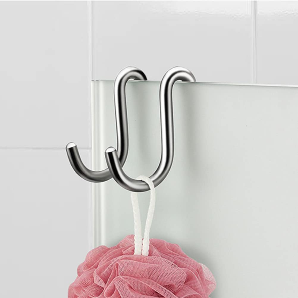 Crochet De Douche En Acrylique Transparent - Pour Porte En Verre - Sans Outil - Gain De Place Salle De Bain