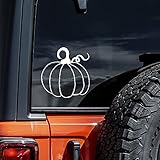 Cute Pumpkin Decal Vinyl Sticker Auto Car Truck Wall Laptop | White | 5.5' x 5.5'