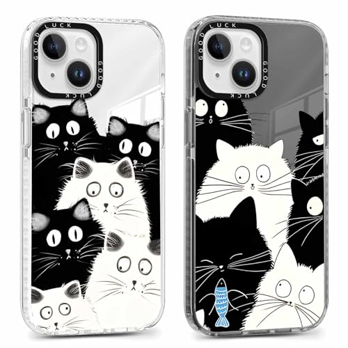 Xylota Pack of 2 Transparent Mobile Phone Case for iPhone 15 6.1 Inch Case, Transparent Case with Pattern Cute Cat Girl Protective Case, Soft Silicone Thin TPU Bumper Shockproof Cover for iPhone 15.03 Xylota Pack of 2 Transparent Mobile Phone Case for iPhone 15 6.1 Inch Case, Transparent Case with Pattern Cute Cat Girl Protective Case, Soft Silicone Thin TPU Bumper Shockproof Cover for iPhone 15.03