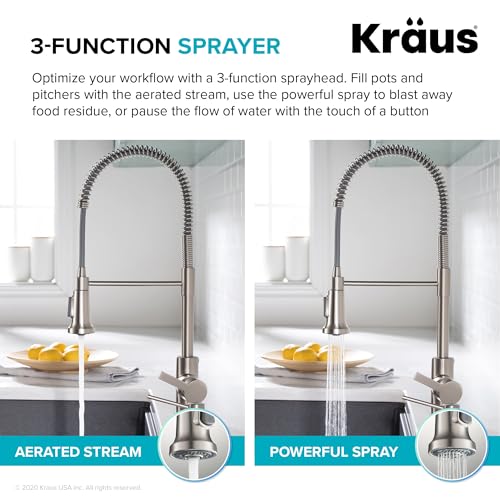 Image of KRAUS Britt 2nd Gen Commercial Style Pull-Down Single Handle Kitchen Faucet in Spot Free Antique Champagne Bronze, KPF-1691SFACB