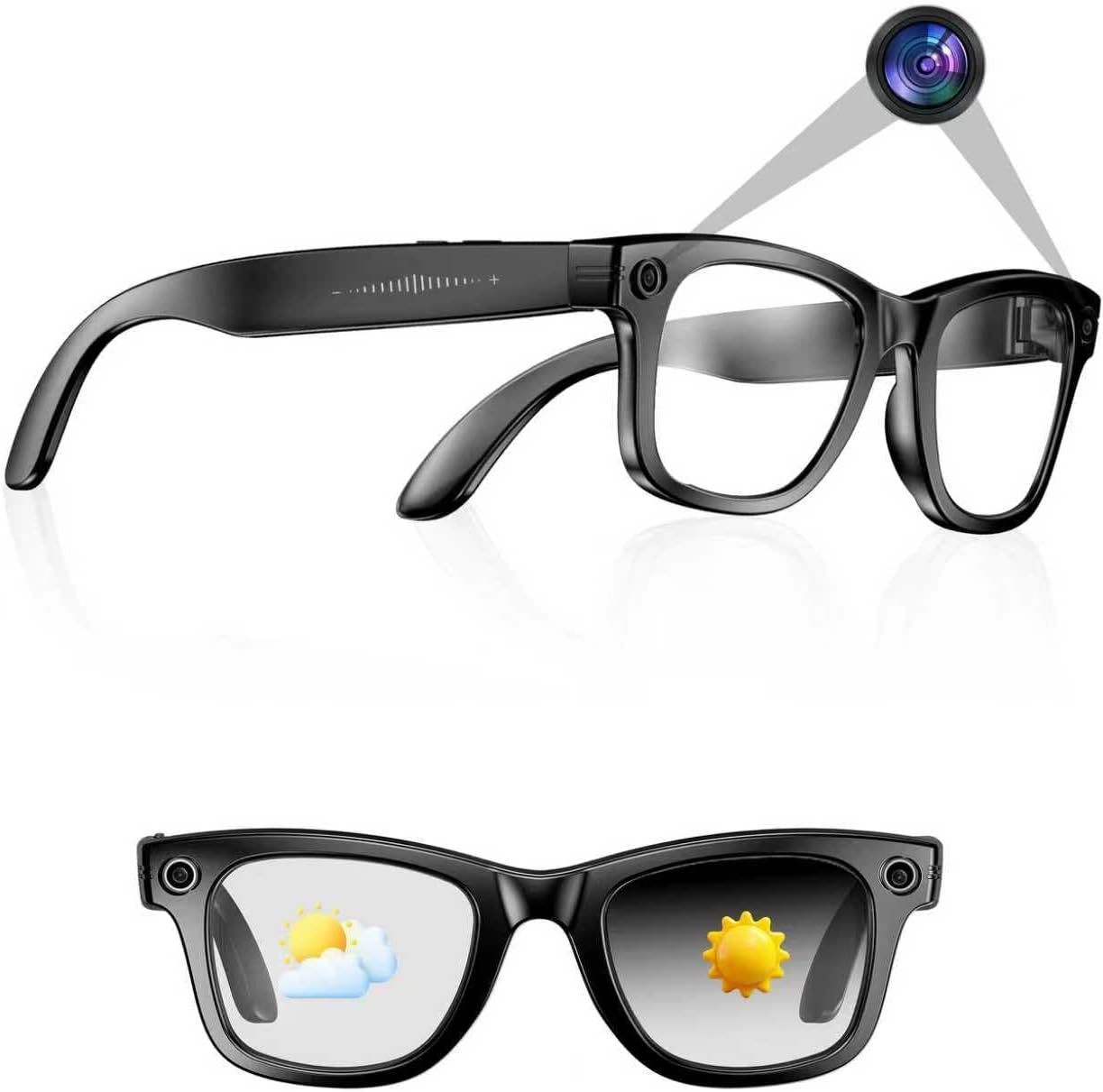 AI Smart 4K Camera Glasses,HD 1080P Videos,Ultra-Wide Anti-Shake, Vlog Recording, AI Translation, AI Voice Assistant, Open Ears, Wi-Fi Transmission, Music Control