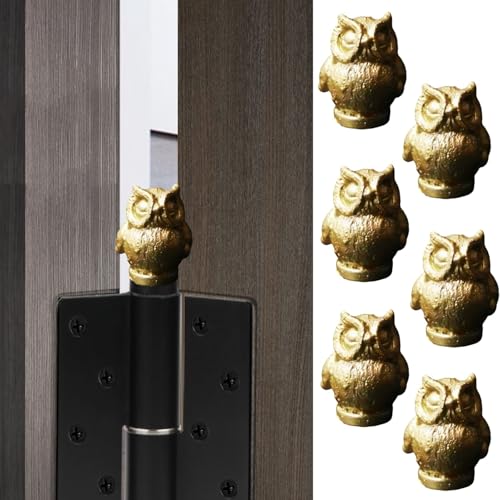 6Pcs Owl Hinge Heads Decorative Topper Set?Cute Magnetic Hinge Heads Figurines? Hinge Head Home Decoration,Magnetic Hinge Head Home Decoration