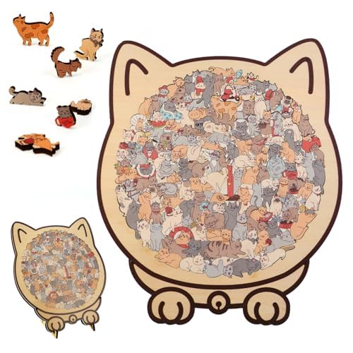 Xanthelle Wooden Puzzle for Adults Wooden Puzzle, Cat Puzzle, Wooden Cat Puzzle for Patience Games for Adults