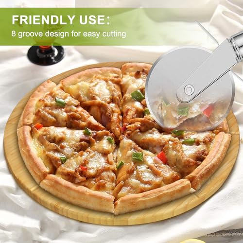 Tabla redonda para cortar pizza de bambú 16 pulgadas miniatura 7
