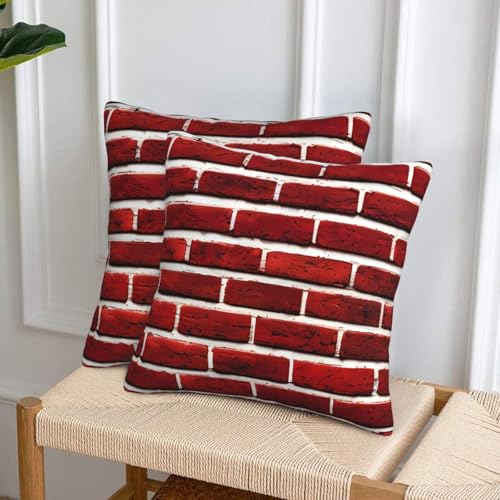 Housse de coussin imprimé pierre rouge brique pour protéger et décorer votre canapé - 7