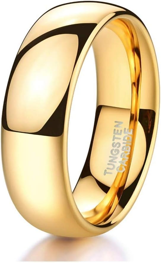 CROWNAL 2mm 4mm 6mm 8mm 10mm Tungsten Wedding Band Ring Men Women Plain Dome Polished Size Comfort Fit Size 3 To 17