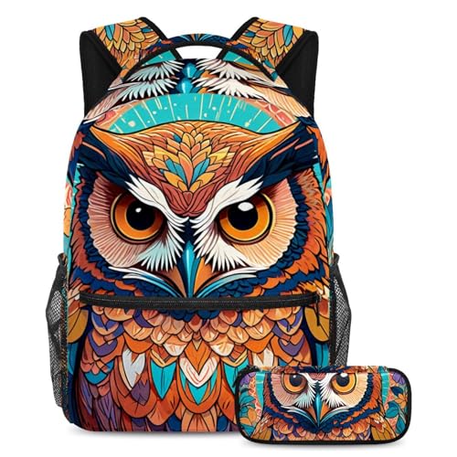 Ensemble de cartables perroquet multicolore avec grand sac à dos et trousse scolaire ados