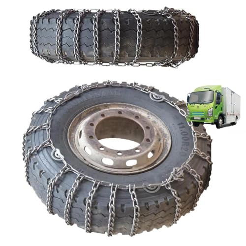 9mm Set of 2 Snow Tire Chains for Car SUV Pickup Trucks Van Trucks ATV Semi Trucks Light Truck Heavy Goods Vehicles 11.00-20 9mm 245/70R19.5