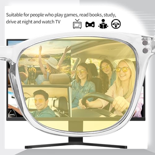 Image of Polarized Sunglasses for Women Men, Night Driving Glasses Anti Glare Yellow Lens UV 400 for Day Night Use