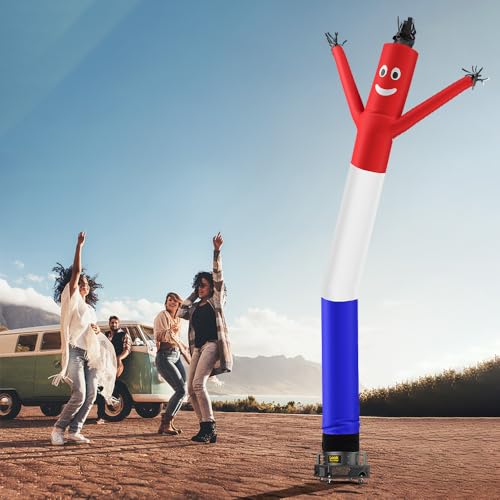 Image of LookOurWay Air Dancers Wacky Waving Inflatable Tube Man Set - 20 Feet Tall Inflatable Dancing Man with Blower for Business Advertising - Red /White /Blue