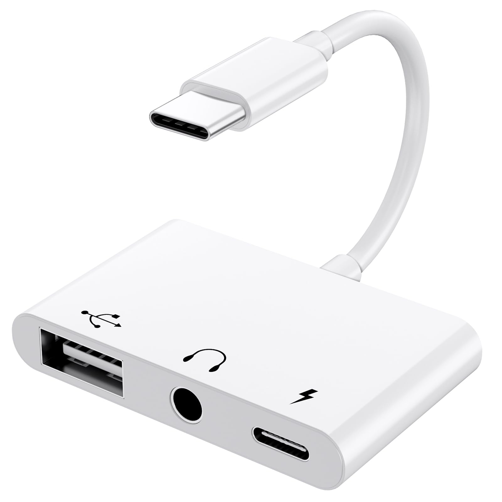 Uniytriox Adattatore USB C USB, 3 in 1 Adattatore USBC jack con Jack Audio Cuffie da 3,5mm e Caricabatterie PD,Compatibile con la Maggior Parte dei Telefoni Type-C,Laptop e altri Dispositivi Type-C