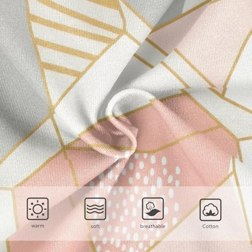 Girl Underwear, Geometric Gold Lines Pastel Toddler Girl Panties, Cotton Underwear Girls, 2T–8 Years3