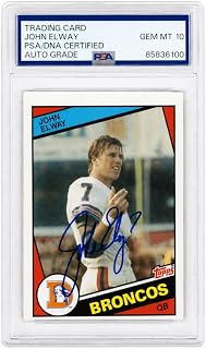 John Elway signed 1984 Topps rookie football card encapsulated by PSA/DNA