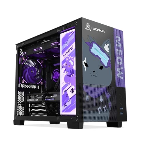 Segotep Memphis-S Ninja Edition, M-ATX Mini Tower PC Case with Tempered Glass Panels, Support 40 Series GPU, USB 3.0, and 240MM Radiator, Lightning Panel Included