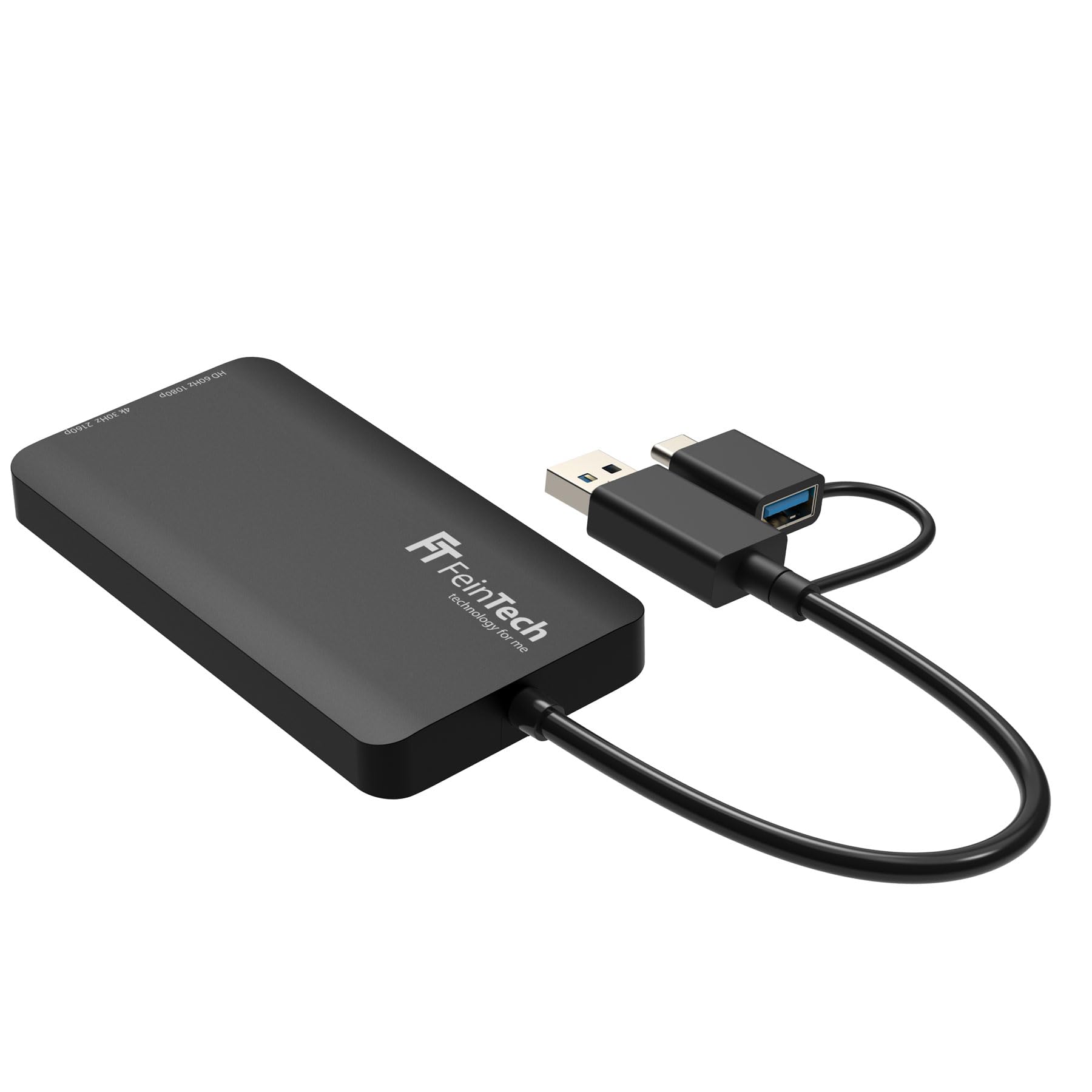 FeinTech CX200 USB Dual HDMI Adapter Splitter 2 Monitore gleichzeitig PC Windows Mac