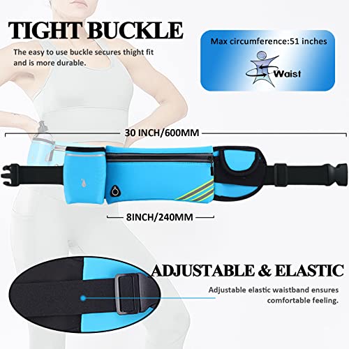 MOVOYEE Running Belt Bag with Water Bottle,Waterproof Fanny Pack for Women Kids Men Waist Bag Travel Sports,Runners Pouch Waist Pack Phone Holder for iPhone 16 15 14 13 12 11 Pro Max Xs 16e Xr X Plus - Thumbnail 4