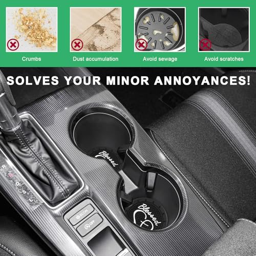 2 PCS Posavasos para Carro 2.76 in Antideslizante Negro miniatura 5