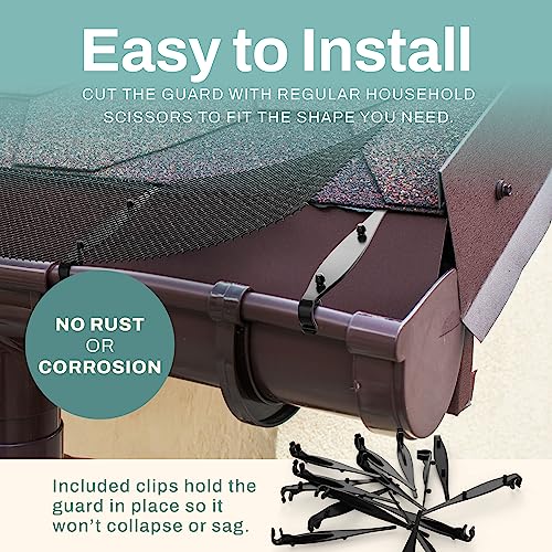 Home Intuition Heavy Duty Gutter Guards Mesh Leaf Guards for Gutters Leaf Filter 6" Wide 20' Long