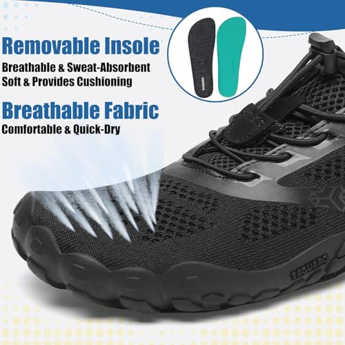 Image of SAGUARO Womens Mens Barefoot Shoes Minimalist Trail Runner Wide Toe Box Zero Drop Outdoor Cross Training Shoe