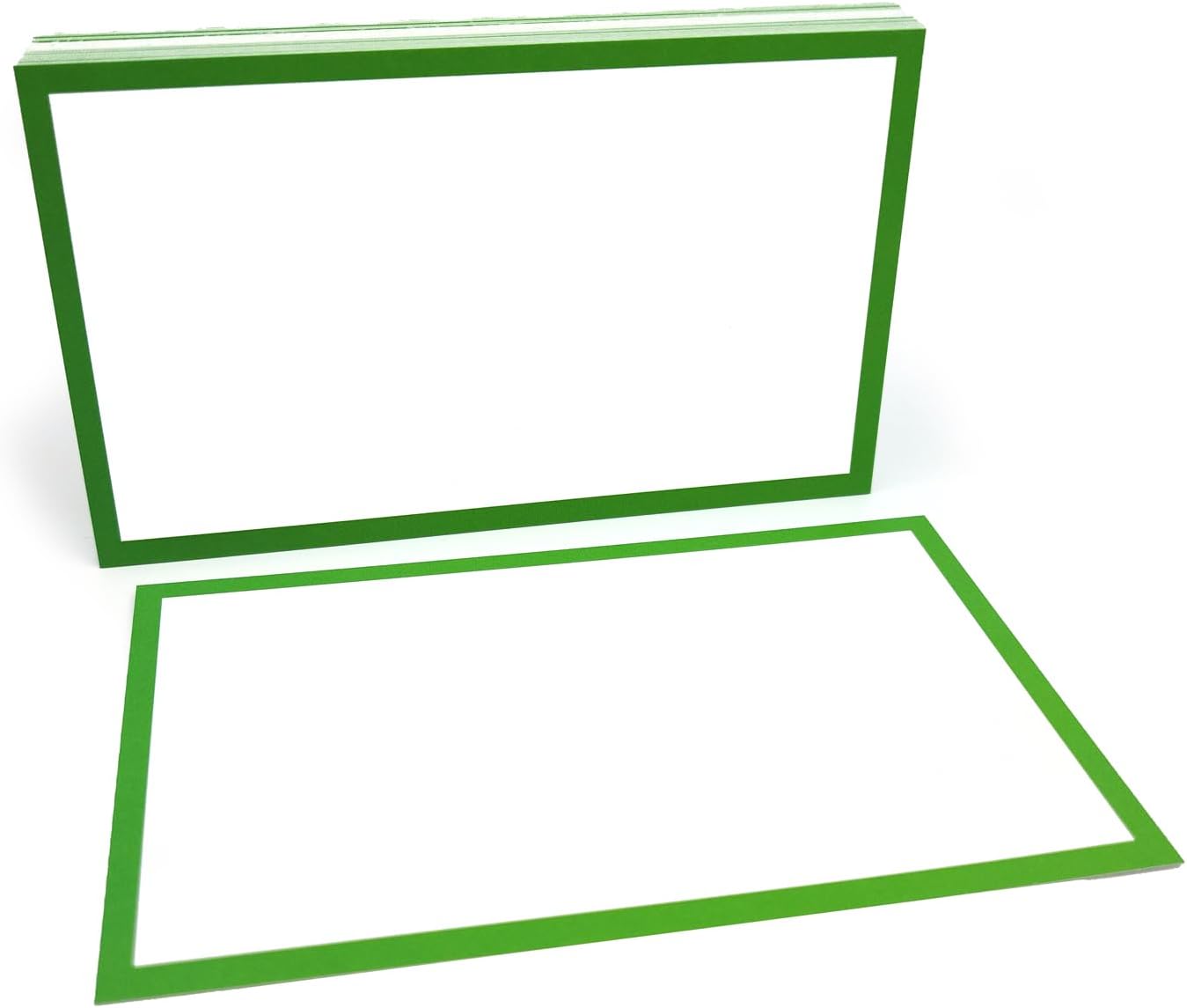PPAPPAPPIYO 3x5 Minimalist Border Index Cards 50 Pack 260gsm (Yellow Green)