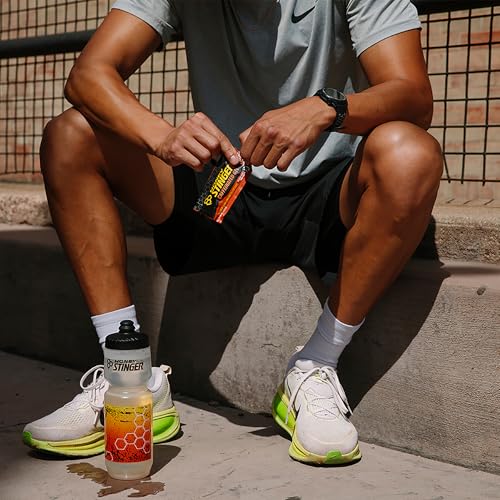 Image of Honey Stinger Caffeinated Organic Energy Gel Variety Pack of 24, 12 Packs Each of Salted Caramel Latte & Strawberry Kiwi, Caffeinated & Gluten Free, for All Exercises, Sports Nutrition for Home & Gym