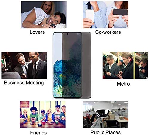 Privacy Screen Protector Tempered Glass For Galaxy S20/S20 5G 6.2 Inch Anti-Spy Case Friendly Design,Anti Scratch,Easy To Install (Black Color/2Pcs) #TOP2