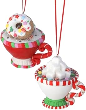 The Bridge Collection Clay Dough Hot Cocoa Mug Ornaments