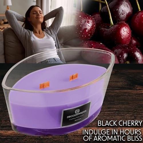 DECO EXPRESS Scented Candles, Double Wick Crackle Candles, Long 50 Hours Burn Time, Calming & Cosy Home Decor, Birthday - Image 3