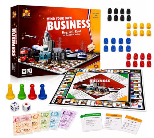 Image of Mind Your Own Business Board Game for Kids & Family | Buy Sell Rent Property Trading Game | Educational Business & Money Management Learning Game | Strategy Indoor Board Game