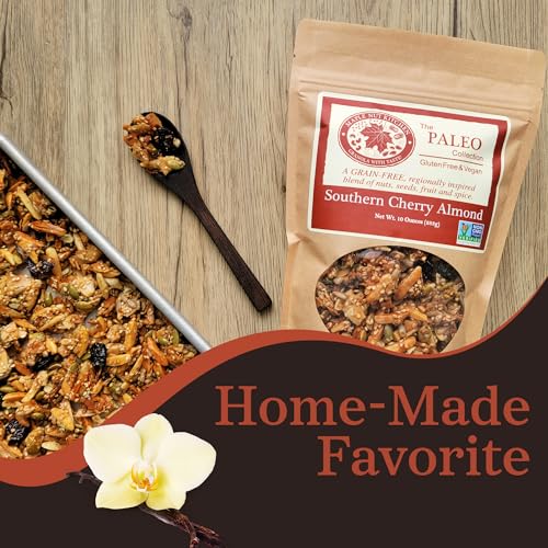 Image of Maple Nut Kitchen Southern Cherry Almond Granola 10 oz - Paleo Grain Free Nut Granola with Tart Cherries, Coconut & Seeds - No Sugar Added, Oat Free, Gluten-Free, Vegan, High Protein, Low Carb Cereal